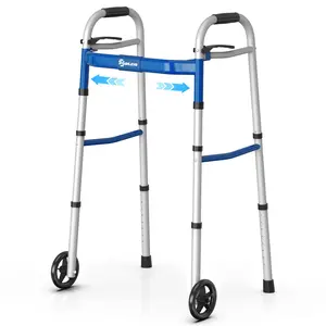 Premium Aluminum Walker – Lightweight, Adjustable with Wheels, 3 Colors