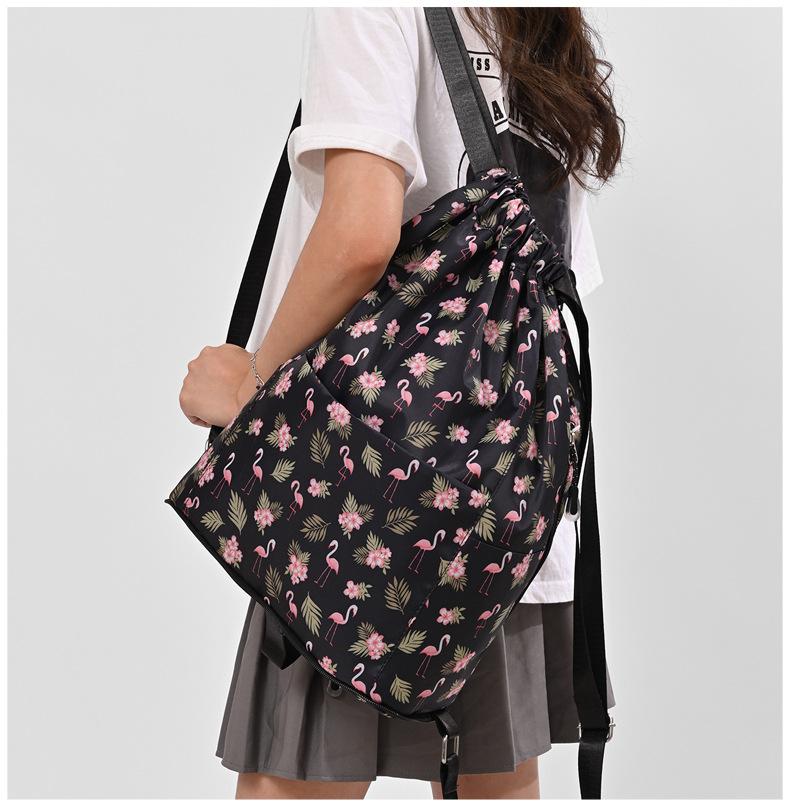 Foldable Drawstring Lightweight Backpack Portable Stylish Large Capacity Travel Storage Bag Basketball Bag