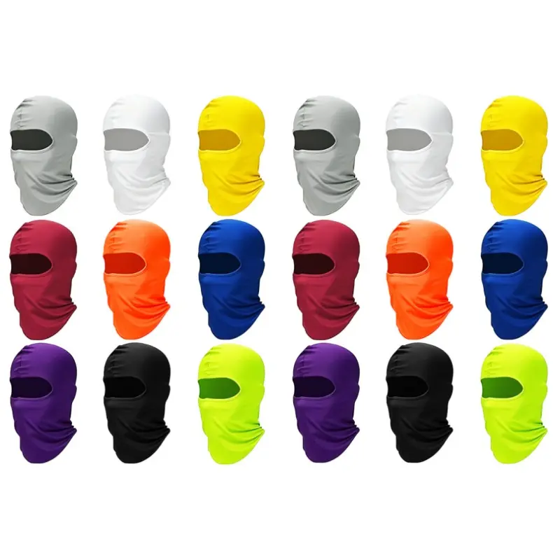 18pcs Full Face Balaclava Mask for Men & Women - Sun Protection, Cooling Neck Scarf Bandana Hat for Cycling, Running, Camping, Hiking, Fishing - Breathable Polyester, Machine Washable, Outdoor Sports Gear | Versatile Headwear | Durable Headgear Summervibe