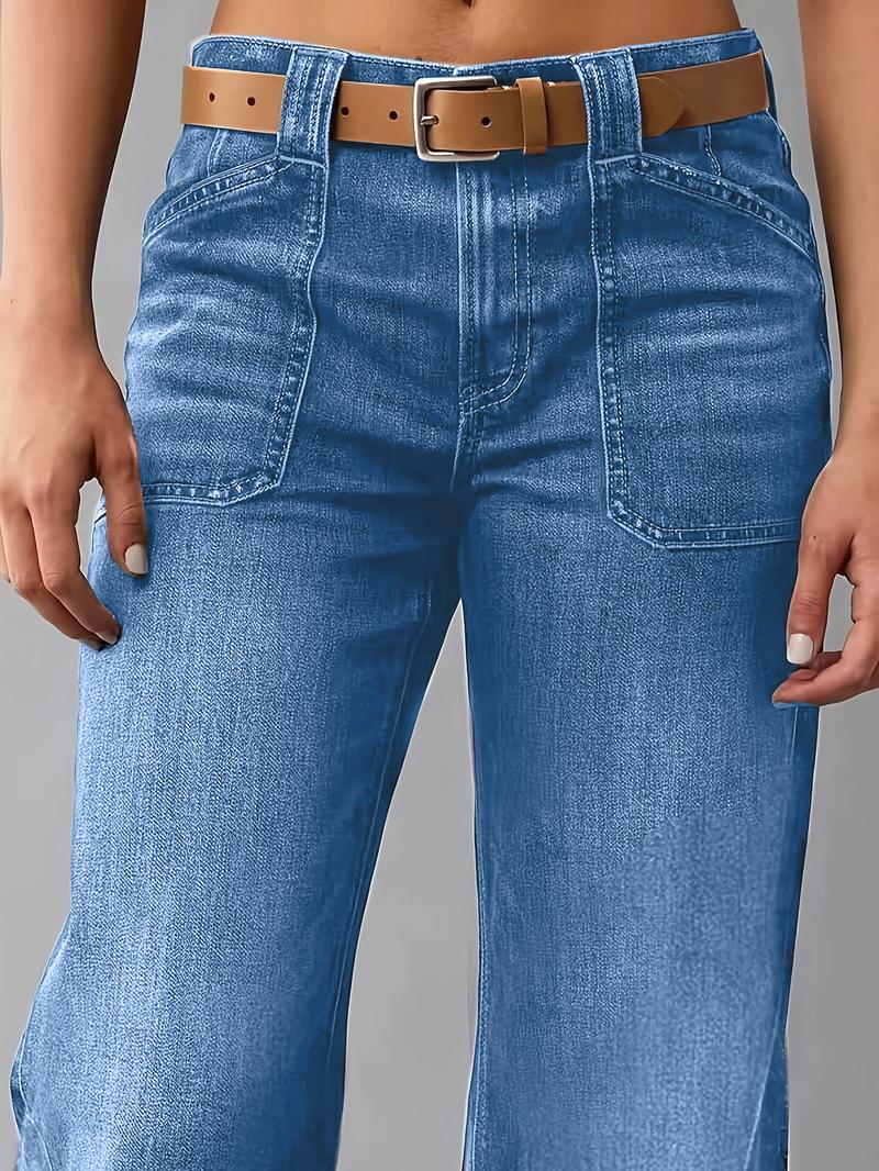 Women's Loose Straight Leg Denim Jeans, Comfortable Casual Style, Perfect for Daily Wear and Outdoor Activities, T-chic