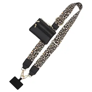 Cell Phone Lanyard Crossbody Wallet, Clip and Go Strap for Phone with Wallet Crossbody, Phone Strap with Zippered Wallet, Adjustable Anti Theft Cellphone Lanyard for Women, Cellphone Chain Accessories