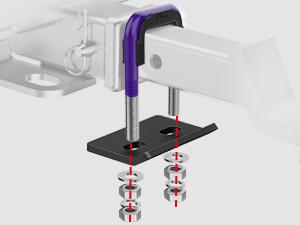 Nilight Trailer Hitch Tightener for 2 Inch Trailers Hitches Mount Anti Rattle Heavy Duty Steel with Rubber Cover Dark Purple U Bolt Matte Black Plate Electrophoresis Anti-Rust Triple Protective