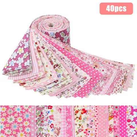 40pc Vintage Retro Soft Cotton Floral Print Precut Strips (2.5x19.8in, 2.5×19.8 Strip Fit) Craft Supplies Bundle - Christmas Quilt Making Patchwork Sewing Material, Cheerful Color Designs