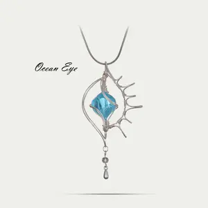 Ocean Eye | Handmade Wire-Wrapped Seashell Pendant | Exquisite Necklace | Unique One-of-a-Kind Gift | Sentimental Valentine's Day Gift | Perfect Accessory for Parties & Gatherings wear daily fashion girl