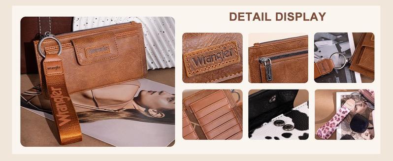 Wrangler Boho Aztec Clutch Wristlet Wallet with Double Layer Credit Card Holder with zipper