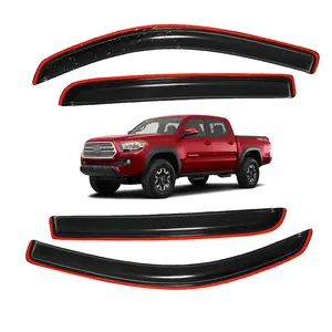 In-channel -For 2016-2023 Toyota Tacoma Crew Cab 4 Door Window Visor- Black# Rain guard# Rainproof#Sun Shade#UV Protection# Easy-Install # Vent Shades# Car Windshield# Car Weather Shields# Wind Deflector
