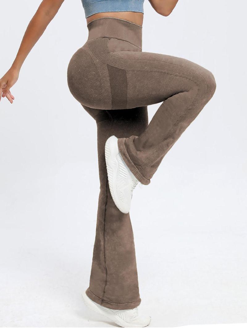 Women's Butt Lifting Flare Leggings Long Length Hidden Scrunch Athletic Outfit with Elastic Waist Yoga Pants for Gym & Casual Wear - Activewear Fitness