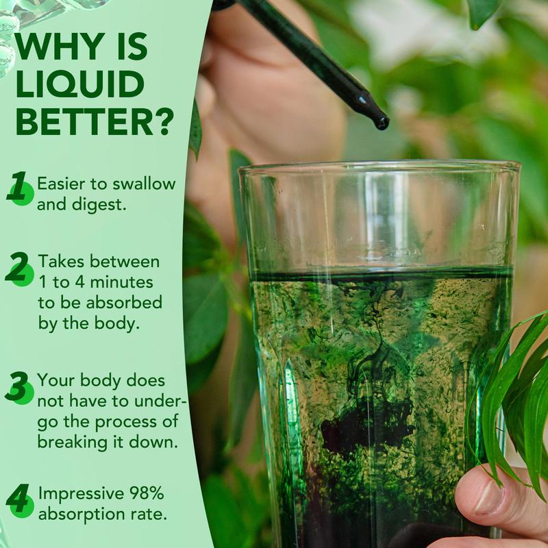 Acentiallabs Chlorophyll Liquid Drops - for Digestion, Gut Health, Energy and Detox - Vegan Safe (Rich, Full Texture and Taste, Not Watered Down) Healthcare Vitamin liquid chlorophyll