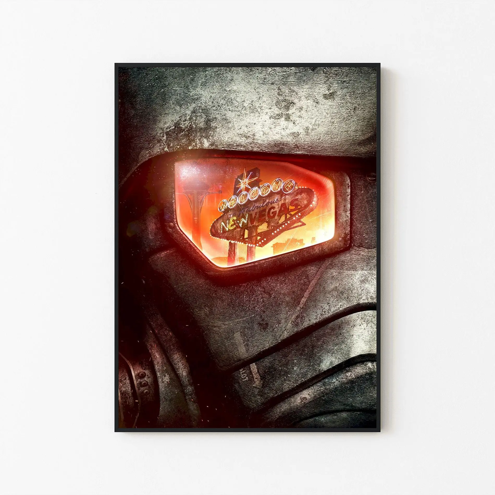 Fallout New Vegas Through the Visor Poster, First-Person RPG Wall Art, Post-Apocalyptic Artwork, Gaming Room Decor, Collector Gift