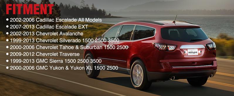 Nilight License Plate Lights Compatible with 1999-2001 2002 2003 2004 2005 2006 2007 2008 2009 2010 2011 2012 2013 Chevy Silverado 1500 2500 3500 GMC Sierra Black housing 6000K White 2PCS Pack