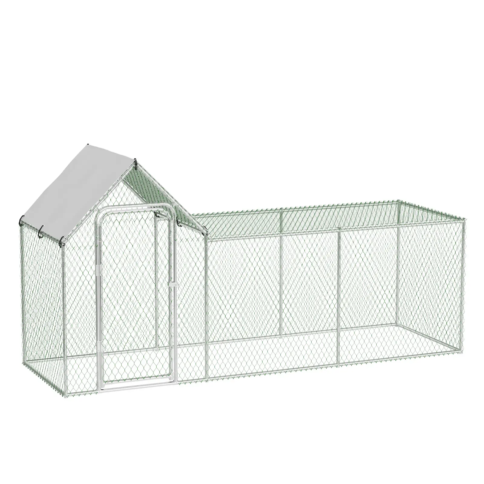 Heavy Duty Metal Chicken Coop Run – Walk-In Poultry Cage with Waterproof & UV-Resistant Cover, Secure Hen House for Chickens, Ducks, Rabbits, Outdoor & Farm Use Heavy Duty Metal Chicken Coop Run
