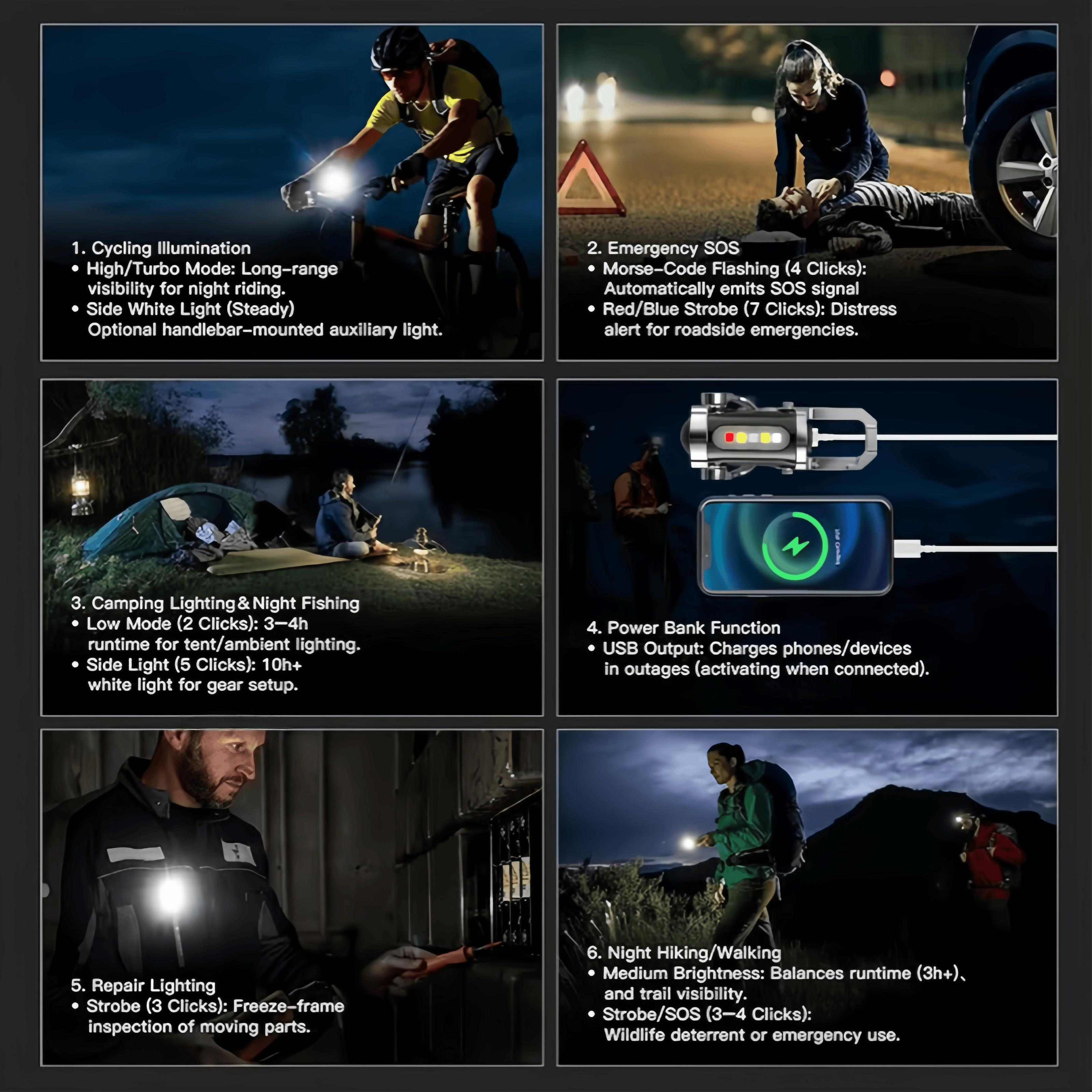 Mini LED Flashlight Strong Light Portable Flashlight, USB-C Rechargeable Keychain Light with  Strobe and SOS Light for Camping, Hiking, Work, Travel, Outdoor fun