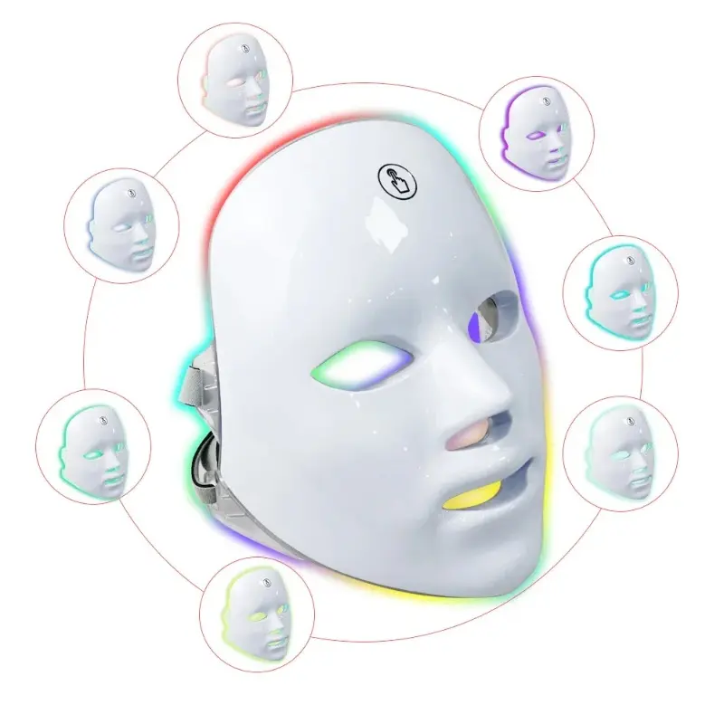 7 Color LED Facial Mask Photon Therapy Skincare, 7 Color LED Photon Skin Care Mask Massager, Facial Beauty Massagers, Light Beauty Mask Spa, Led Face Mask