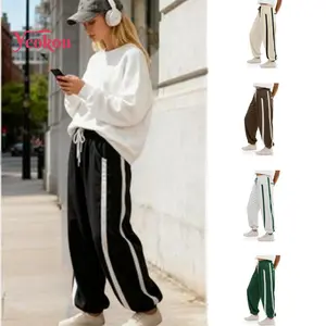 Yeokou Women's Oversized Minimalist Sweatpants Casual Drawstring Elastic Waisted Contrast Color Workout Track Pants