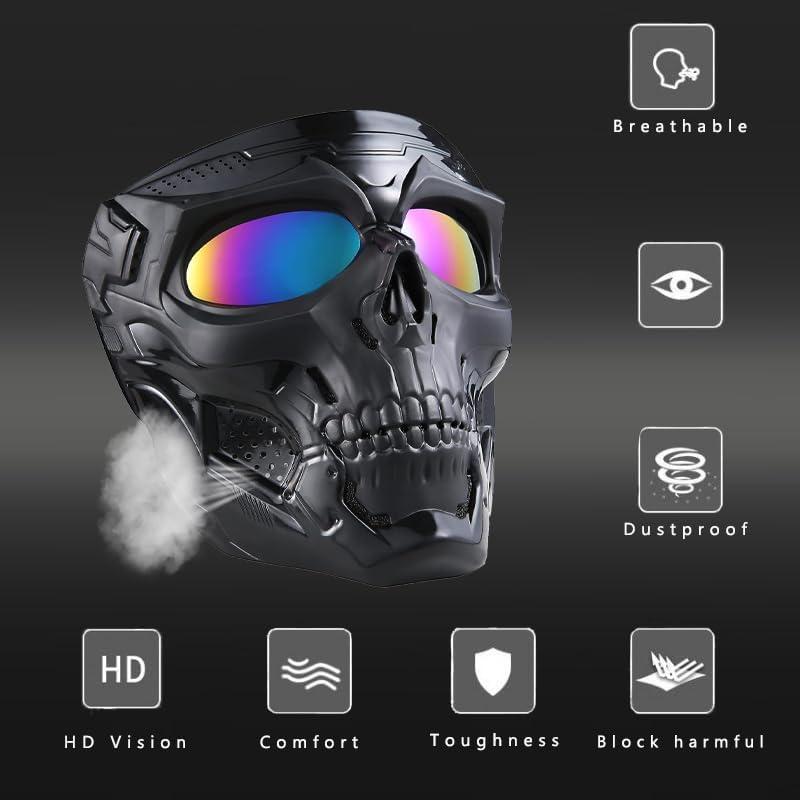 Tactical skull mask is suitable for CS shooting games, role playing, Halloween, outdoor sports decoration. Windproof Tactical Skull Goggles