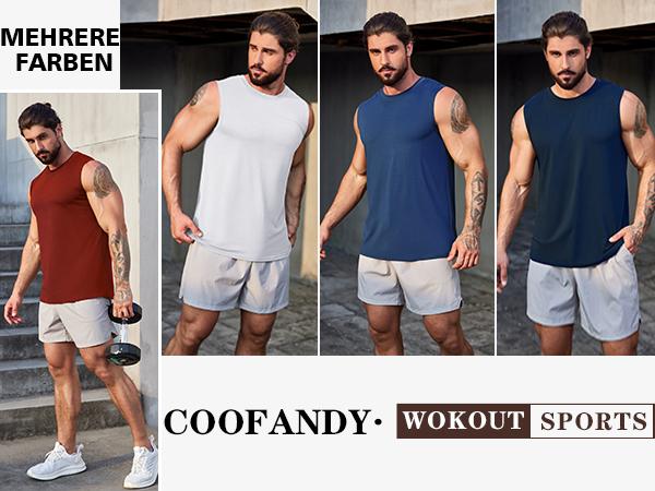 COOFANDY Men's 3 Pack Workout Tank Tops Gym Muscle Tee Bodybuilding Fitness Sleeveless T Shirts