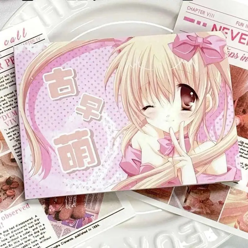Y2K Japanese Cute Anime Girl Paper Stickers, Book Diary Phone Case DIY Scrapbook Stickers, Kawaii Decorative Stickers Gift
