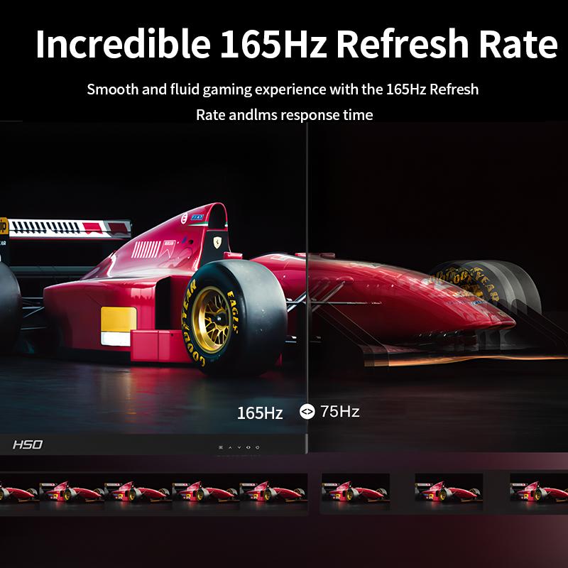 Gawfolk Curved Gaming Monitor 34-inch UWQHD 3440x1440P, 1500R Ultra-Wide PC screen 165Hz, curved computer screen, VA screen panel, Displayport+HDTV, VESA 75 * 75mm