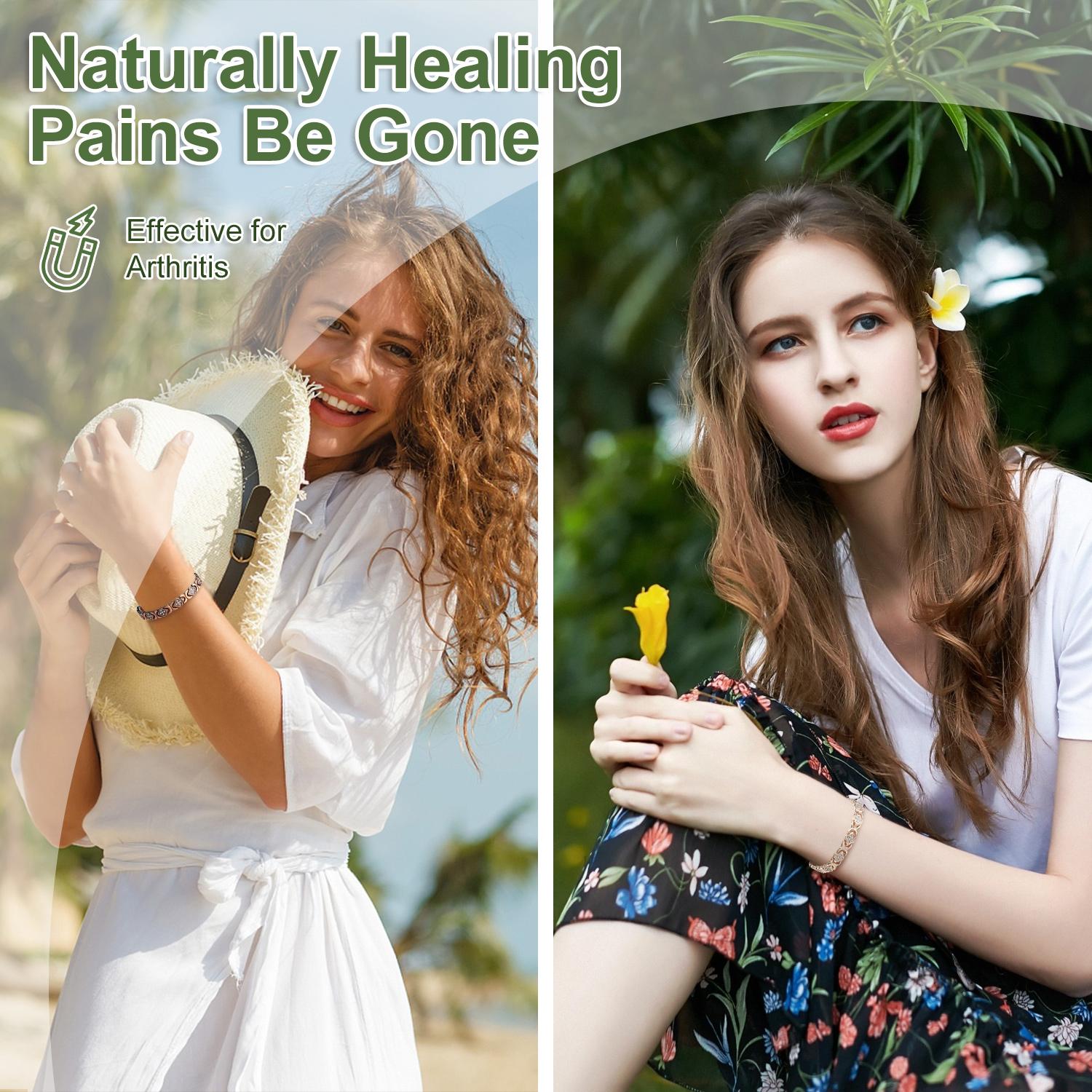 PUKEGM Copper Bracelets for Women Pure Copper Magnetic Bracelet with 3500 Gauss Effective Magnets Trendy Stack Bangle Stretch Bangle Modern Fashion Accessories Jewelry Gift