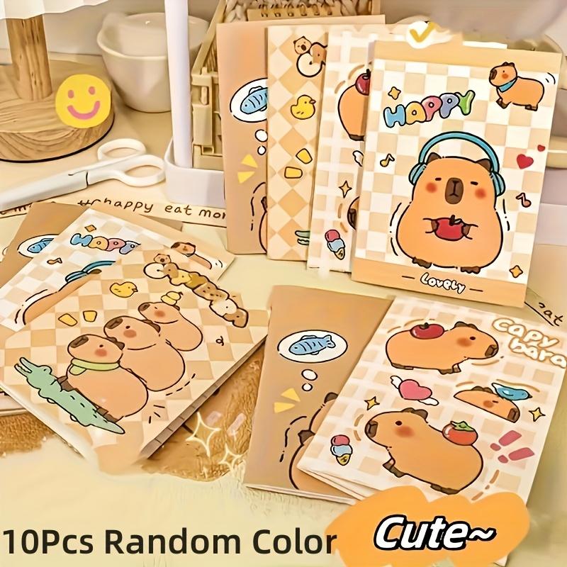 10pcs of Capybara-Themed Mini Pocket Notebooks, A7 Soft Cover Portable Diaries, Suitable for Office Use, To-Do Lists, Writing, And Note-Taking (Random Colors)