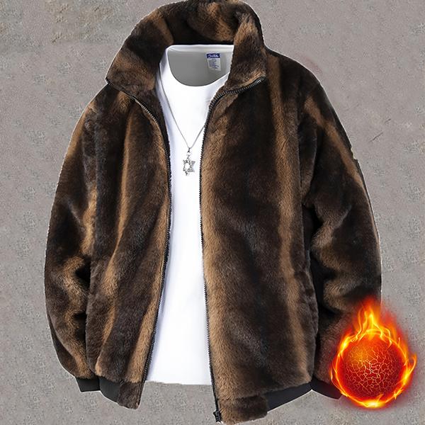 Men's Winter Cotton Jacket Stand Collar Fleece Casual Coat Woolen Overcoat Thickened Warm Cardigan Outerwear Fashion Windproof Stand Collar Jacket Men