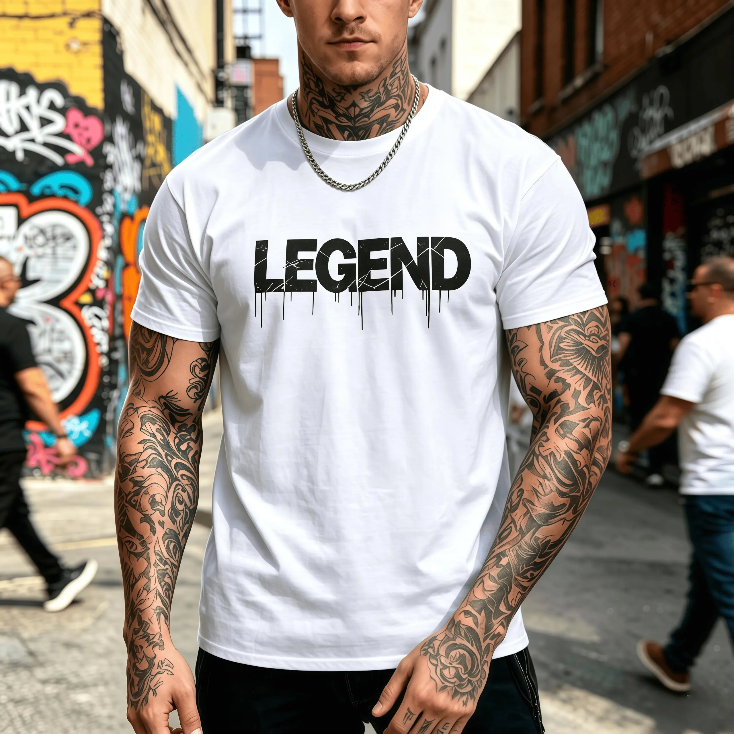 Vintage Drip LEGEND Graphic Men’s Short Sleeve T-Shirt, Streetwear Distressed Letter Print Crew Neck Tee, Soft Cotton Casual Top, Trendy Urban Hip Hop Shirt for Daily Street Outfits, Big & Tall Sizes Available,graphic tees,Grunge Graphic Album T-Shirt