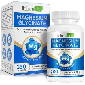 【NWE】Hatmanlabs Magnesium Glycinate 208mg Elemental - High Absorption Chelated Magnesium Supplement for Bone, Muscle, Nerve & Heart Support*, Reduces Tiredness, Vegan, Non-GMO, 120 Capsules (2-Month Supply)