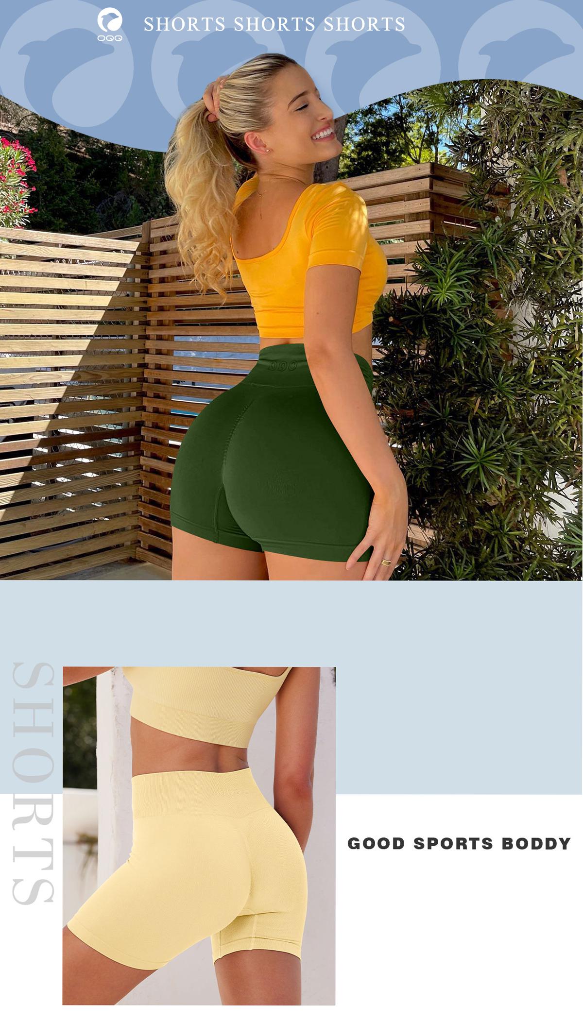 OQQ Women's 3 Piece Workout Shorts Seamless High Waist Butt Liftings Exercise Athletic Fitness Activewear SpringStatements