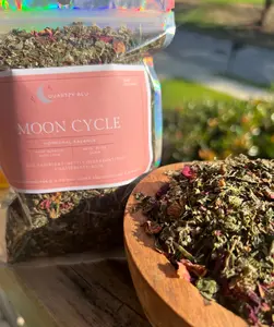 Moon Cycle Tea for Hormonal Balance, Menstrual and Fibroid Support by Quartzy Blu