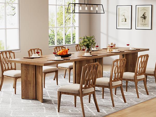 Tribesigns 63-inch Dining Table for 4-6, Farmhouse Kitchen Table with Large Tabletop, Rectangular Dinner Eating Table for Dining Room, Living Room Tribesigns 63-inch Dining Table for 4-6, Farmhouse Kitchen Table with Large Tabletop, Rectangular Dinner Eating Table for Dining Room, Living Room