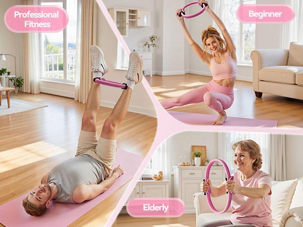 Feierdun Pilates Ring, 14'' Magic Circle for Core & Thigh Toning, Fit for Pilates, Yoga & Home Workouts-Lightweight, Beginner-Friendly