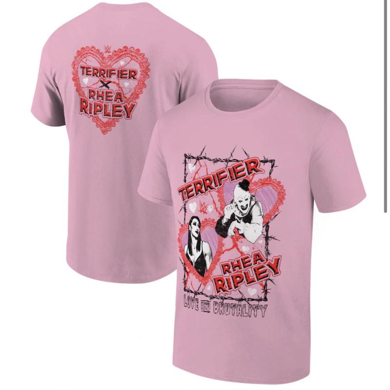 Ripple Junction Pink Rhea Ripley Terrifier Love And Brutality Shirt, Fashion Cotton, Full Colors, Full Sizes, For Men, For Women