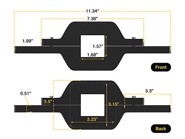 Nilight 1-1/4 inch Towing Hitch Mount Bracket for Truck Trailer RV SUV Pick Up fit Dual LED Work Light Reverse Rear Back Up Off Road Lights(Towing Hitch Mount Bracket) Without Light Tires Vehicle