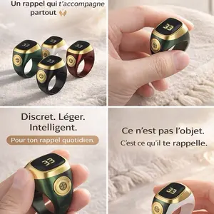 Smart Digital Tasbih Ring – Compteur de Dhikr Électronique