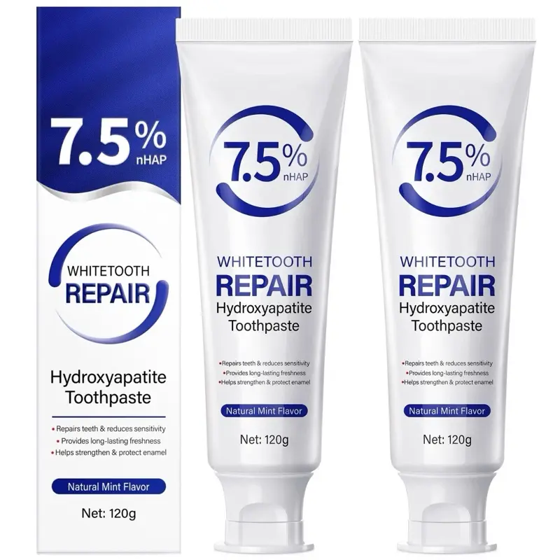 2-Pack Hydroxyapatite Toothpaste, Remineralizing Healthy Essential Care Toothpastes for Enamel Protection, Tooth Strengthening, Gentle Mint Fresh Breath, Daily Oral Care Supplies, Remineralizing Toothpaste, Healthy Toothpaste
