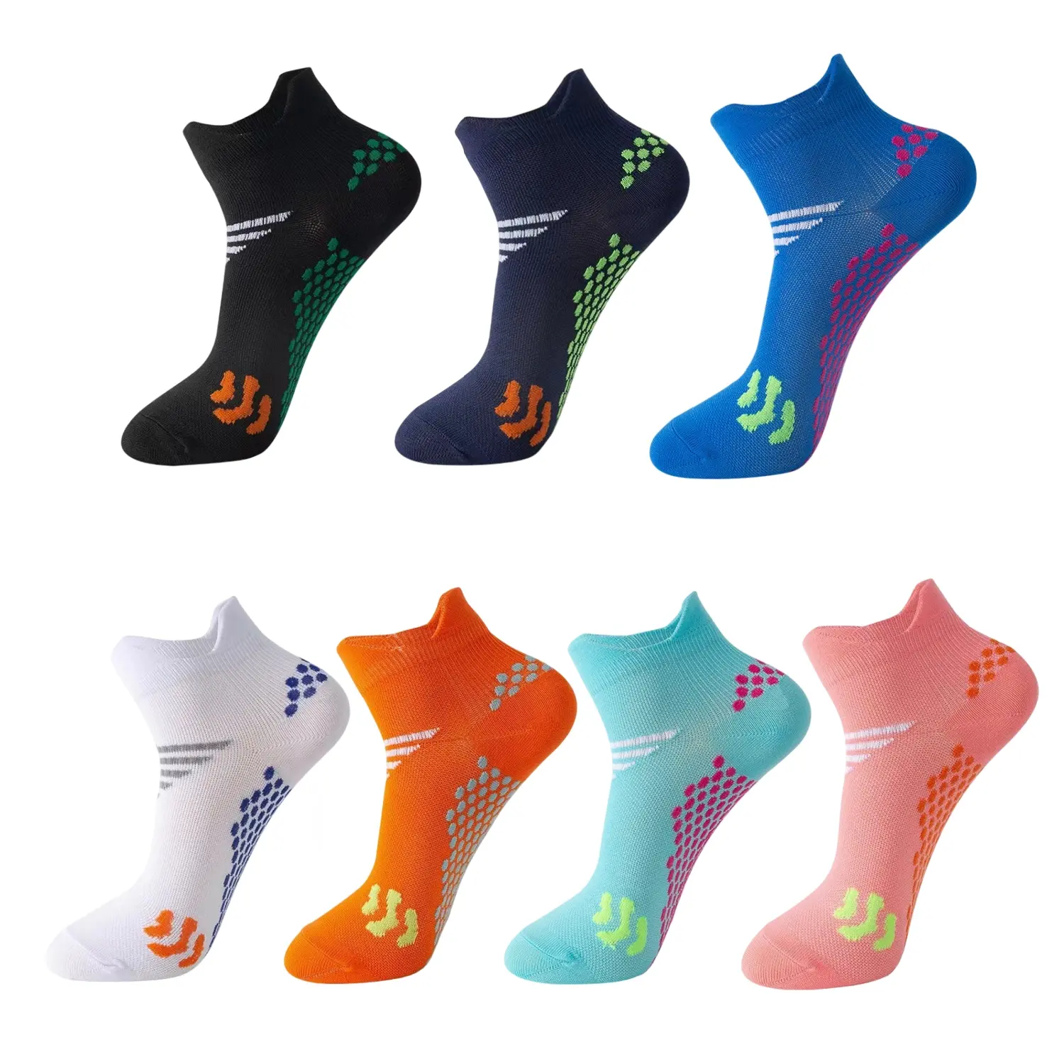 Unisex 3/6 Pairs Low Cut Ankle Compression Socks, Cushioned Athletic Socks with 8-15 mmHg Arch Support for Running, Workout