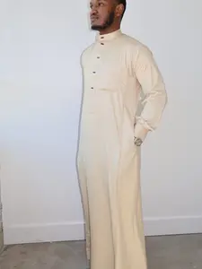Al-Aseel Men’s Saudi Thobe- Modern Traditional Arabic Robe Casual