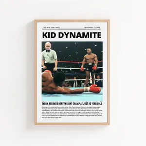 Mike Tyson Newspaper Print Unframed, Tyson Heavyweight Champion, Vintage Boxing, 1986, Decor Home