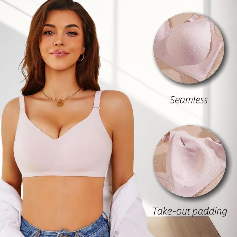 FINETOO 1PC Cloud-like Marshmallow Touch 24-hour Burden-free Companion Support Non-slip Cup Seamless Bra S-3XL womenswear