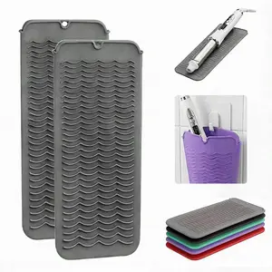 Heat-Resistant Silicone Mat & Pouch – Travel-Friendly, Fits Hot Tools, Including High-Temperature Styling Tools