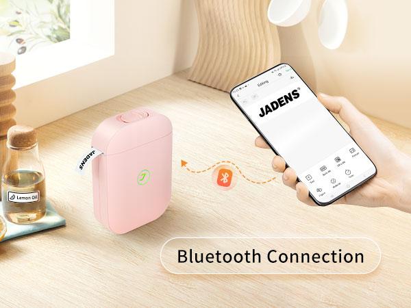 JADENS JD-11 Label Maker Machine, Wireless Bluetooth Mobile Thermal Label Printer with 3 Roll Tapes, Ink-Free with Multiple Layouts for Home, Office