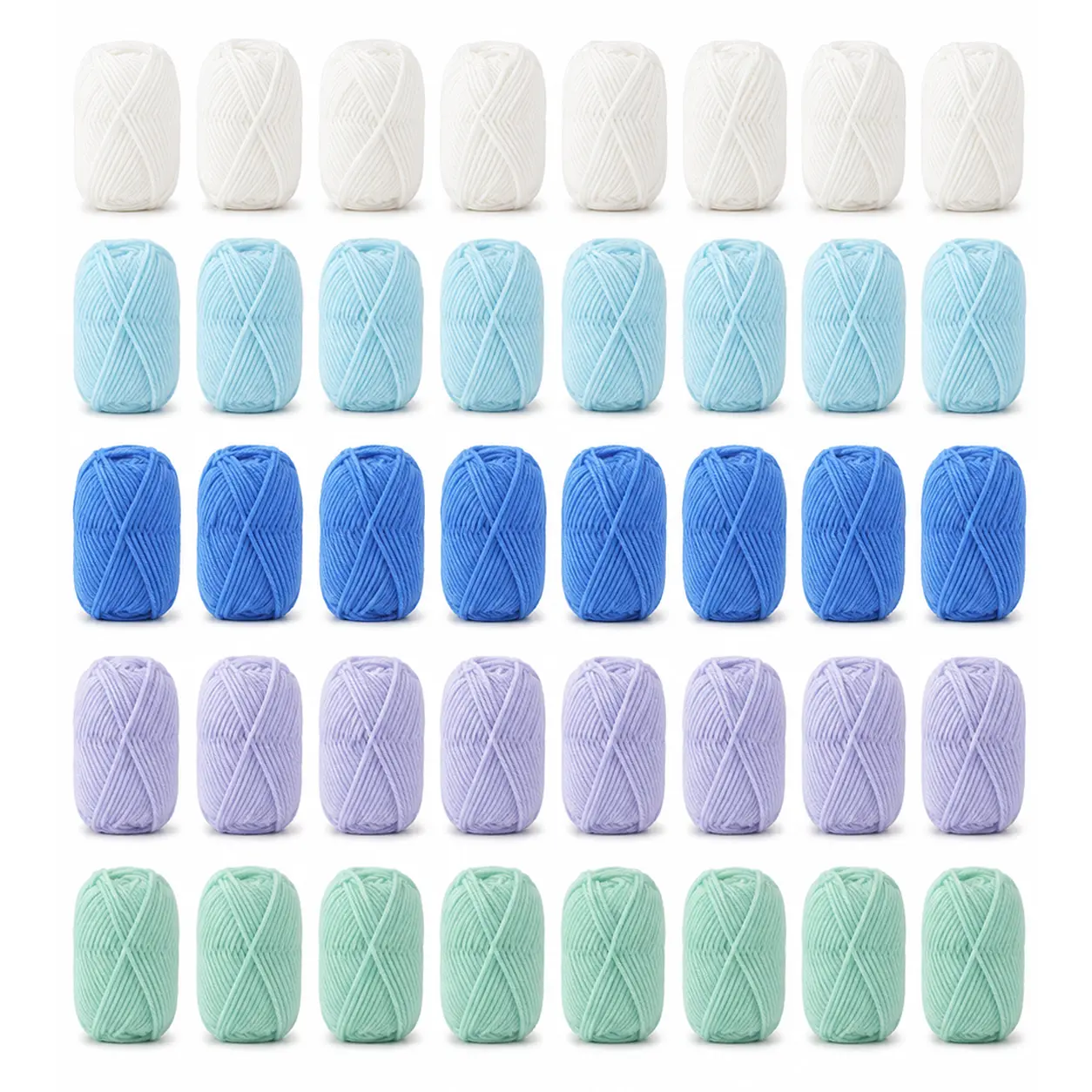 100% Acrylic Yarn Set, 40 Skeins 1000g Soft Multicolor Crafting Supplies Complete Kit for Amigurumi, Granny Squares with Crochet Hooks, Knitting Needles & Stitch Markers