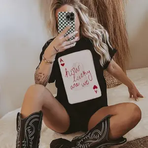 How Lucky Are We Shirt Western Graphic Tee Oversized Country Concert Shirt Trendy Western Clothes Lucky Girl Tshirt