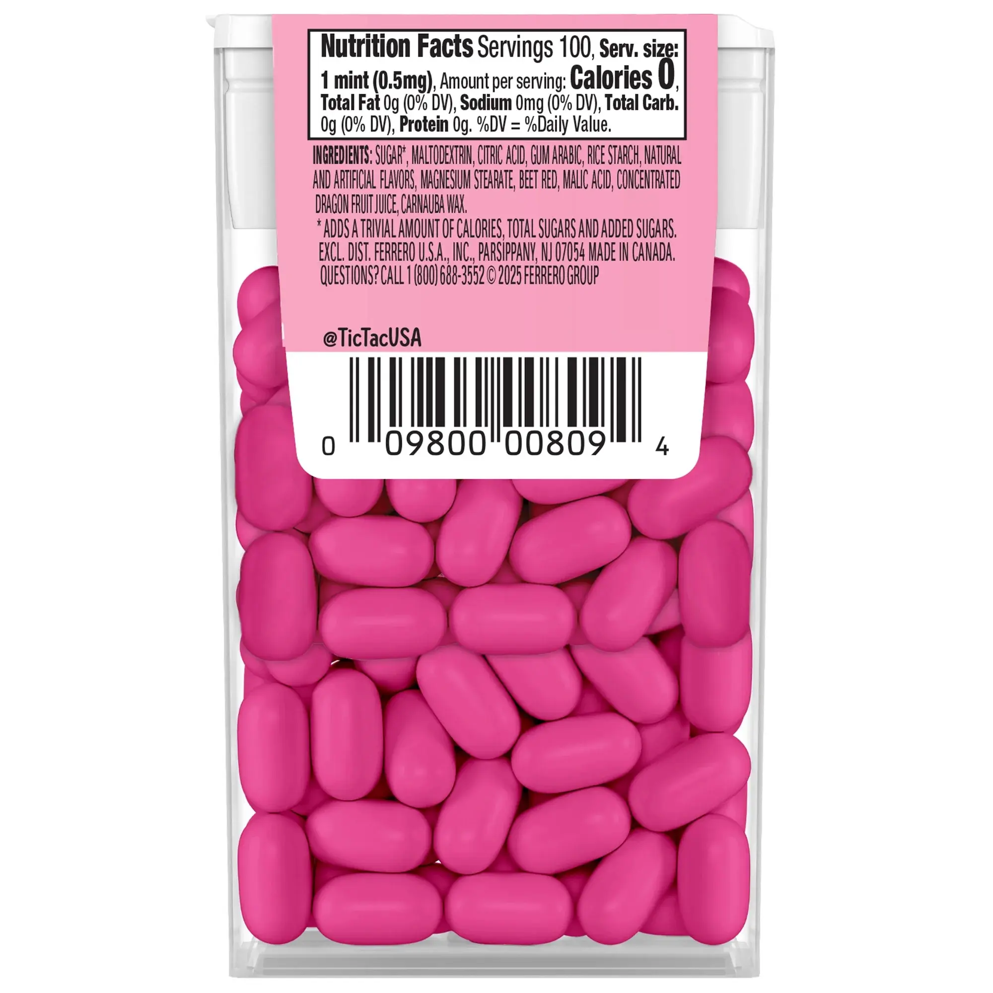 Limited Edition Tic Tac Dragon Fruit Candy Mints - 1.7oz (3 Pack