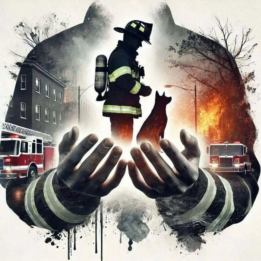 5D DIY Craft Full Diamond Round Drill Painting - Diamond Painting Kit Firefighter. Mosaic Canvas DIY Wall Art with Diamond Art Tools, Home Wall Decoration