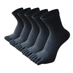 Men's Toe Socks - Breathable Cotton Blend Athletic Crew Socks for All Seasons Men's Toe Socks - Breathable Cotton Blend Athletic Crew Socks for All Seasons