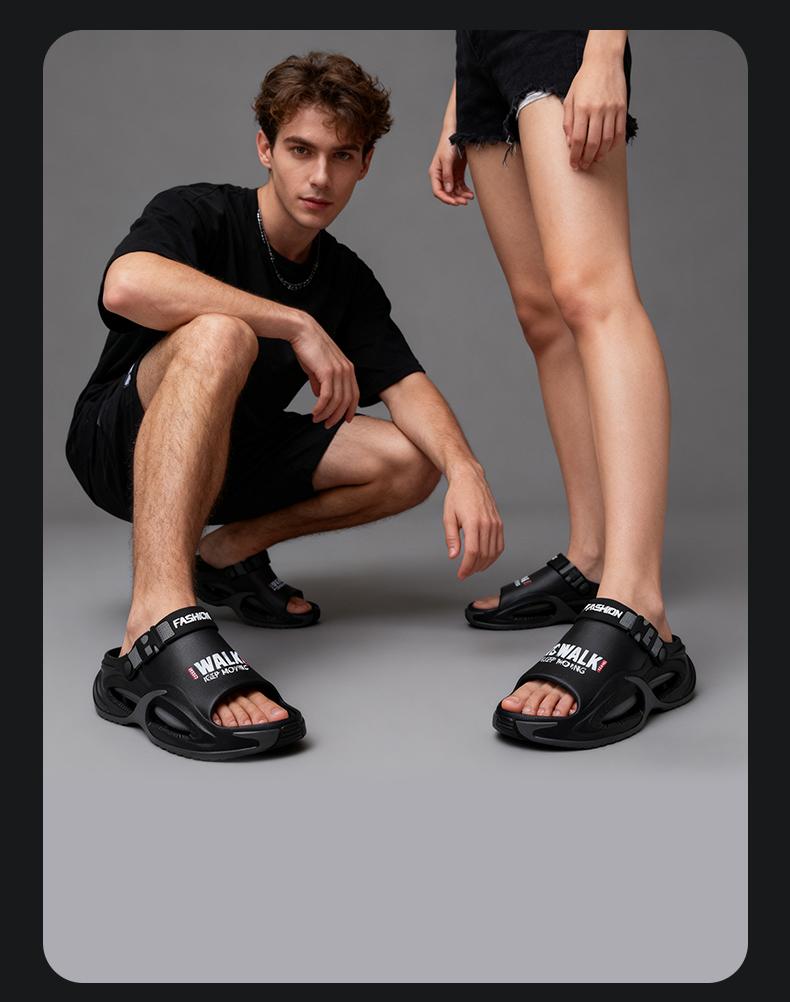 Summer Mens Sandals & Slippers Indoor Outdoor Lazy Shoes Beach Sandals Soft Cushion Arch Support Non-Slip Durable Quick Drying Easy Clean 5cm Heel Height