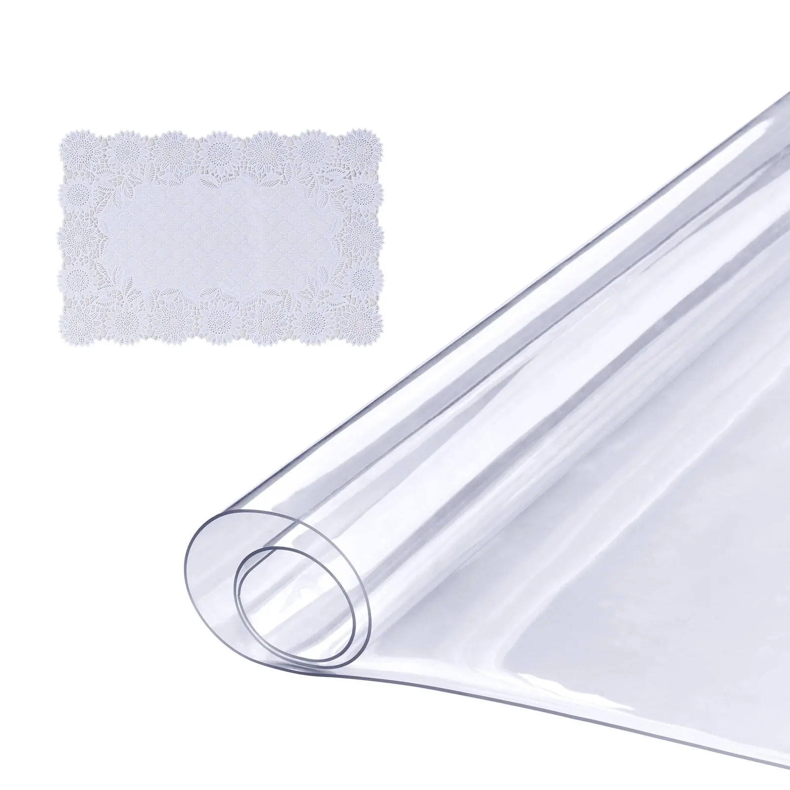 【Summerfinds】VEVOR Clear Table Cover Protector 18" x 36" Rectangle Table Cover1.5 mm Thick PVC Plastic TableclothWaterproof Desktop Protector for Writing DeskCoffee TableDining Room Table