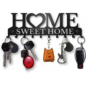 Wall mounted key holder, 1 metal key hook holder, wall storage for entrance doors, corridors, bathrooms, and kitchens