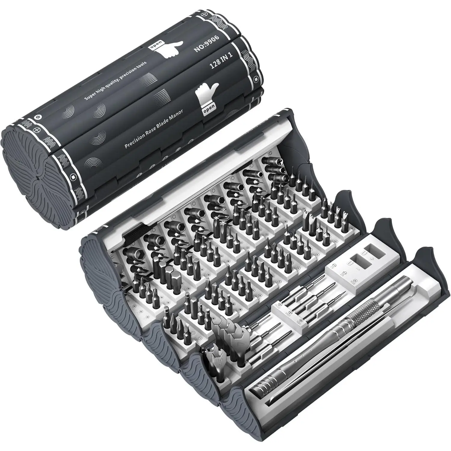 Fuduoa 128-In-1 Professional Magnetic Repair Tool Kit - Precision Screwdriver Set with 122 Metal Bits, Magnetic Ratchet & Other Tools for iPhone, Laptops, Game Consoles